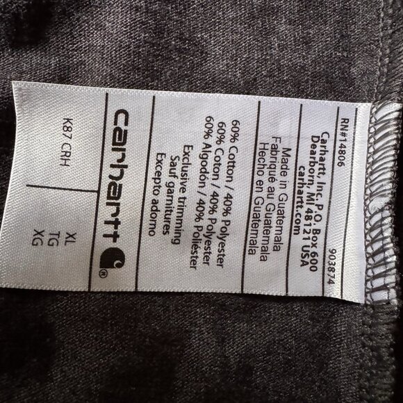 Carhartt T-Shirt Men's XL Dark Gray Loose Fit Short Sleeve Pocket tee - Picture 5 of 6